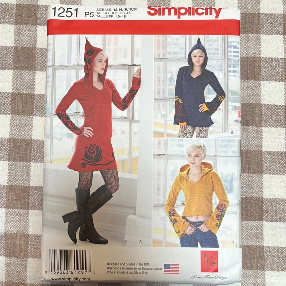 Simplicity Pattern 1251 Size US 12, 14, 16, 18, 20, New